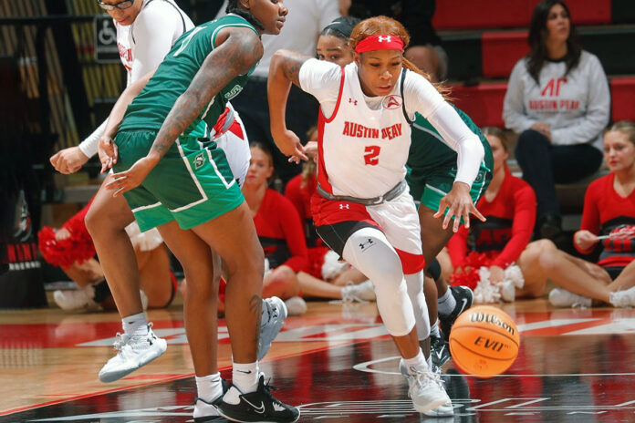 Defense propels Austin Peay State University Women's Basketball to late win against Stetson. (Robert Smith, APSU Sports Information)