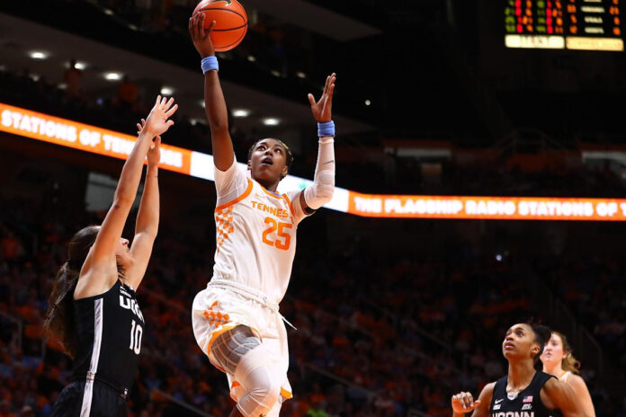 Tennessee Women's Basketball comes up short against #5 UConn at Thompson-Boling Arena, 84-67. (UT Athletics)
