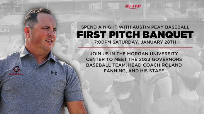 Austin Peay State University Governors Baseball hosts First Pitch Banquet, January 28th. (APSU Sports Information)