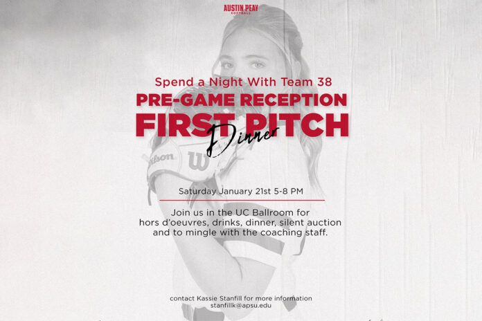 Austin Peay State University Softball to host First Pitch Dinner, Pre-Game Reception. (APSU Sports Information)