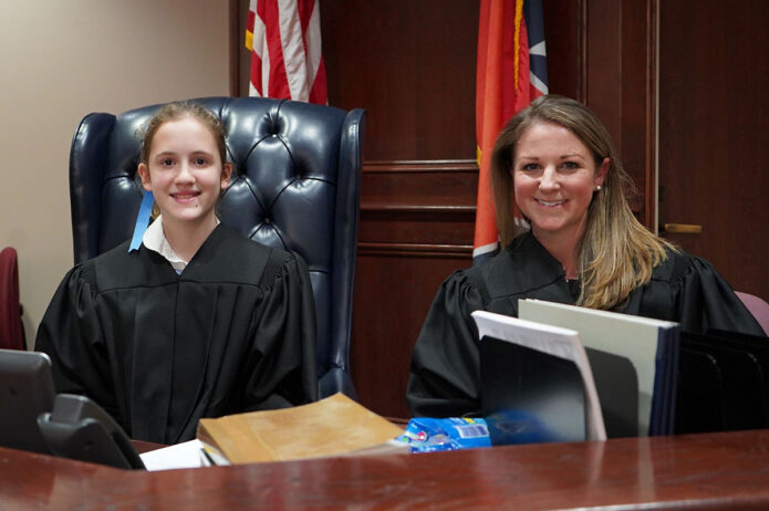 Presiding Judge Maddy Myler and Montgomery County Judge Adrienne Fry.