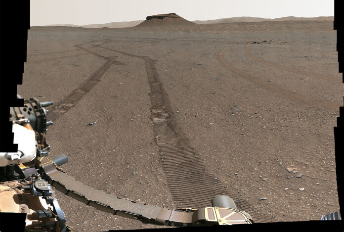 NASA’s Perseverance rover captured this portrait of its recently completed sample depot using its Mastcam-Z camera on January 31st, 2023, the 693rd Martian day, or sol, of the mission. Containing 10 samples, the depot is a crucial milestone in the NASA-ESA Mars Sample Return campaign. (NASA/JPL-Caltech/ASU/MSSS)