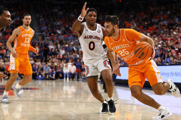 #12 Tennessee Vols Basketball Comes Up Short against Auburn despite Santiago Vescovi’s 21. (UT Athletics)