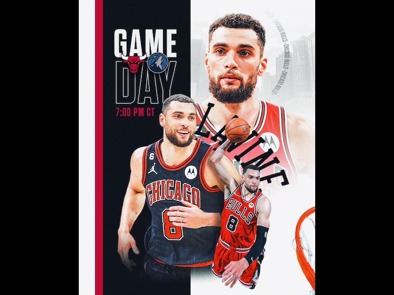Chicago Bulls game day graphic series 