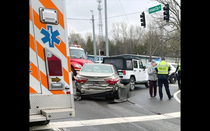 Clarksville Police Department working a Multiple Vehicle Wreck on Edmondson Ferry Road at Ashland City Road