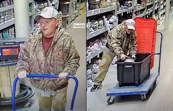 Clarksville Police are trying to identify the man in these photos for Theft of Property.