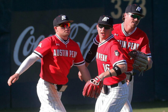Austin Peay State University Baseball hosts UT Martin in 4:00pm home stand finale on Tuesday. (Robert Smith, APSU Sports Information)