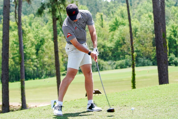 Logan Spurrier goes low, leads Austin Peay State University Men's Golf in first two rounds of ASUN Championship. (Casey Crigger, APSU Sports Information)