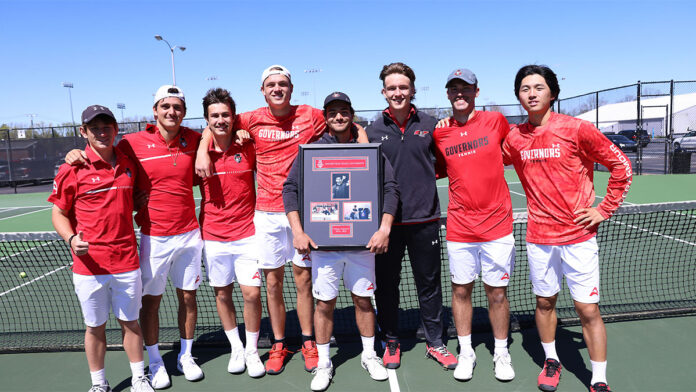 Austin Peay State University Men's Tennis loses to Stetson on Senior Day. (Maddie Rose, APSU Sports Information)