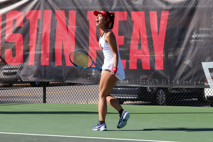 Asia Fontana’s historic comeback clinches home championship game for Austin Peay State University Women's Tennis. (Alex Allard, APSU Sports Information)