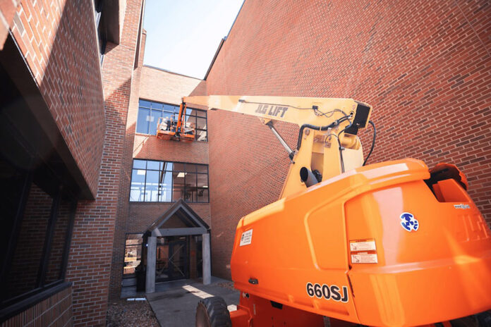 The recent installation of window treatments at the Austin Peay State University Sundquist Science Center. (APSU)