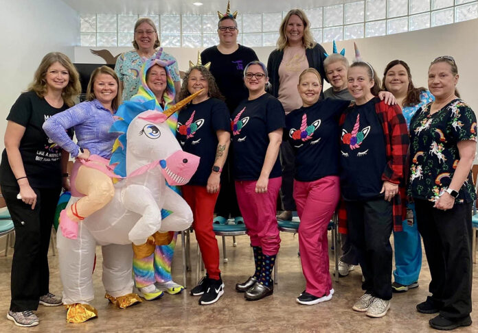 Team members in Blanchfield Army Community Hospital’s pediatric-based clinic wore unicorn themed attire for National Unicorn Day. Not only is it a day dedicated to the beloved creature popular with young patients, in YEMH it’s also a day dedicated to celebrating the life of a special little girl who loved them so.