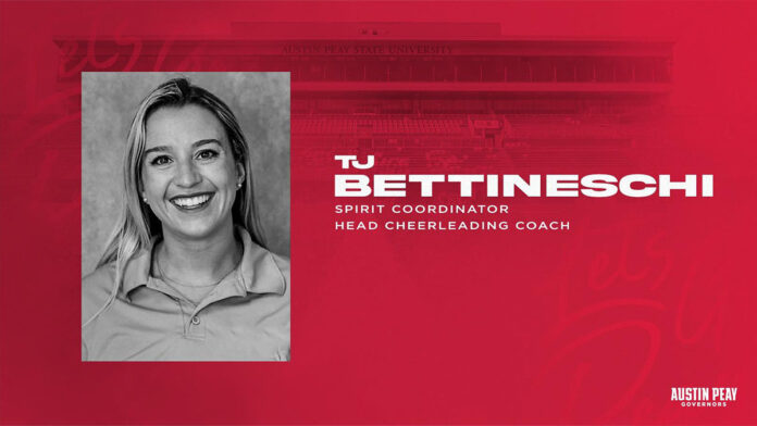 Austin Peay State University spirit coordinator and head of cheerleading TJ Bettineschi. (APSU Sports Information)