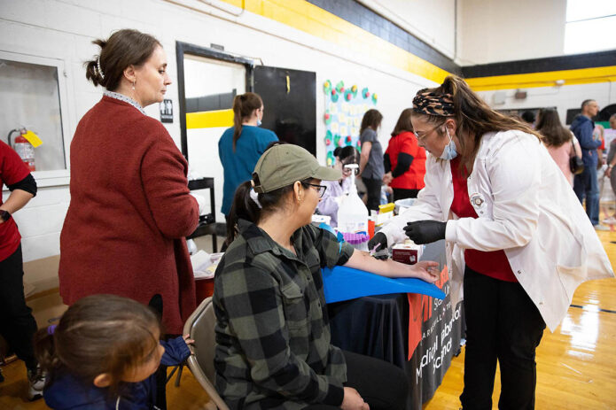 Austin Peay State University's Department of Health and Human Performance conducts lab screenings at Burt Elementary. (APSU)