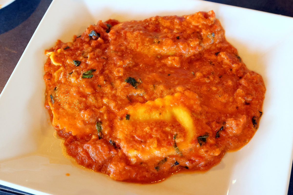 Homemade Lobster Ravioli, one of several made from scratch seafood