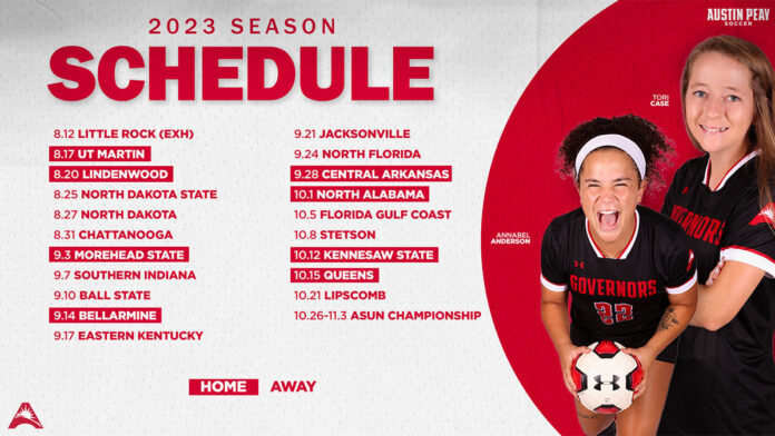 Austin Peay State University 2023 Season Schedule. (APSU Sports Information)