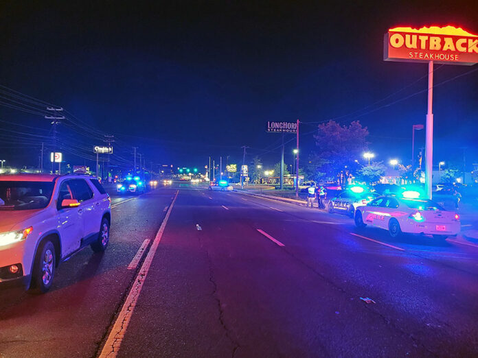 Clarksville Police at the scene of a Motorcycle Crash on Wilma Rudolph Boulevard at Outback Steakhouse.