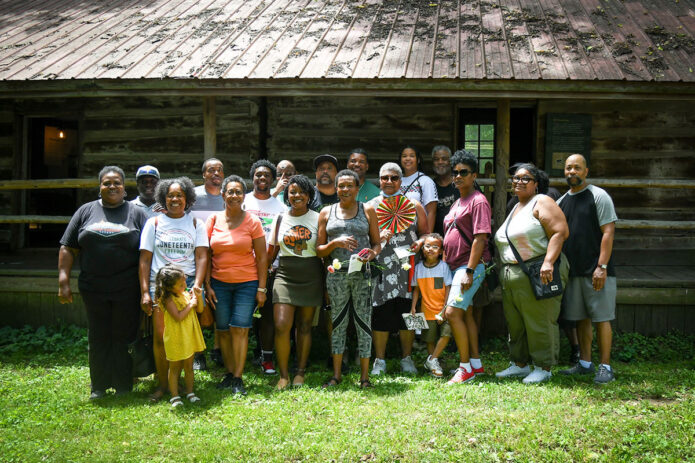 Frank Morton's descendants photographed in front of Morton Family Exhibit on opening day. (Nashville Zoo)