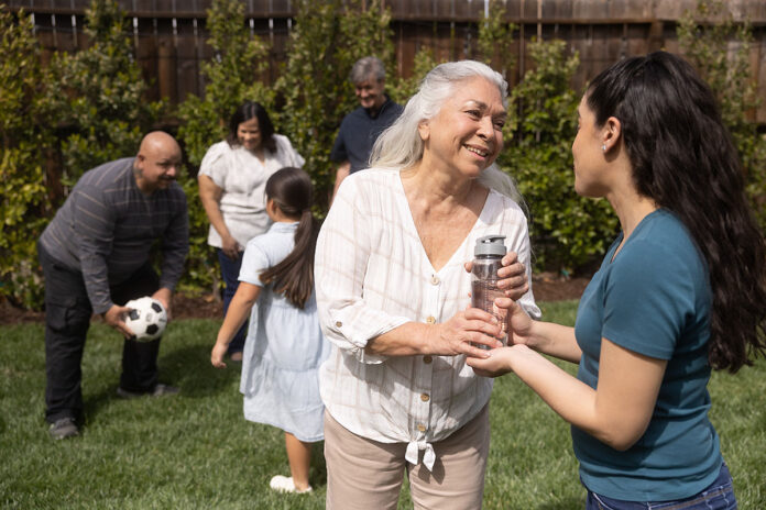 Staying hydrated in the heat of the summer is always a good idea. Ensure your loved one is drinking plenty of water, electrolyte beverages, or juice and avoiding drinks with caffeine and alcohol. Dehydration may be difficult to notice in a person living with Alzheimer’s, since they may not be able to share their symptoms.