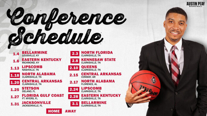 Austin Peay State University Men’s Basketball announces 16-Game ASUN Schedule. (APSU Sports Information)