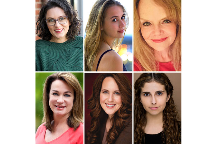 (clockwise from top left) Jennifer Workman, Chloe LaMar, Jama Bowen, Kat Scherer, Carrie Baker and Stacy Turner star in Steel Magnolias at the Roxy Regional Theatre, August 3rd - August 26th