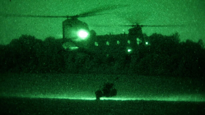 Soldiers from Bravo Battery, 3rd Battalion, 320th Field Artillery Regiment, 3rd Brigade Combat Team, 101st Airborne (Air Assault) conduct an air assault battery gun raid live fire exercise as part of Operation Lethal Eagle III, a division-wide field training exercise, on August 9th, 2023, at Fort Campbell, KY. (Sgt. Andrea Notter, 101st Airborne Division (Air Assault))