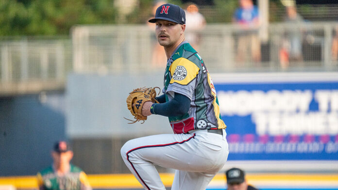 Nashville Sounds right-hander Janson Junk hit with loss in 5-1 defeat despite 7.0 quality innings. (Nashville Sounds) Nashville Sounds right-hander Janson Junk hit with loss in 5-1 defeat despite 7.0 quality innings. (Nashville Sounds)