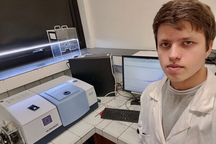 Yuriy Holovchak in the lab in Rennes, France. (APSU)