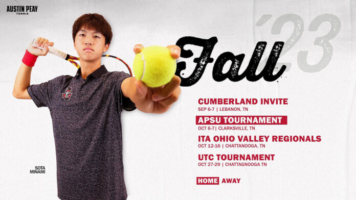 Austin Peay State University Men's Tennis' 2023-24 Schedule. (APSU Sports Information)