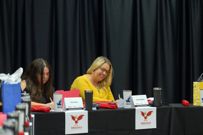 Some of Ringgold Elementary School’s incoming teacher residents participate in the Clarksville-Montgomery County School System (CMCSS) signing ceremony at Austin Peay State University on August 3rd. (APSU)