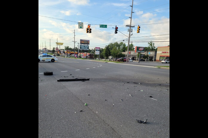 Clarksville Police Department working a Motorcycle Crash on Fort Campbell Boulevard.