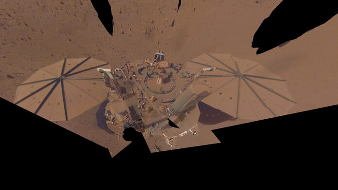 This annotated artist’s concept of NASA’s InSight lander on Mars points out the antennas on the spacecraft’s deck. Along with a radio transponder in the lander, these antennas made up an instrument called the Rotation and Interior Structure Experiment, or RISE. (NASA/JPL-Caltech)