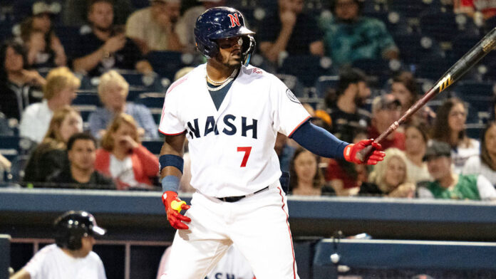 Nashville Sounds' Brian Navarreto caps off huge night with game-winning single for 5-4 win. (Nashville Sounds)