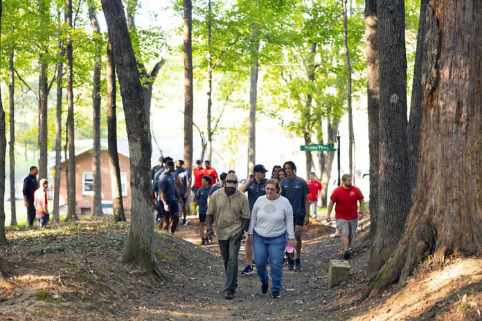 The Austin Peay State University men's basketball team toured the historic Mount Olive Cemetery on September 22nd. (APSU)