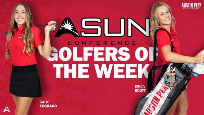 Austin Peay State University Golf's Kady Foshaug and Erica Scutt named ASUN Golfer of the Week. (APSU Sports Information)
