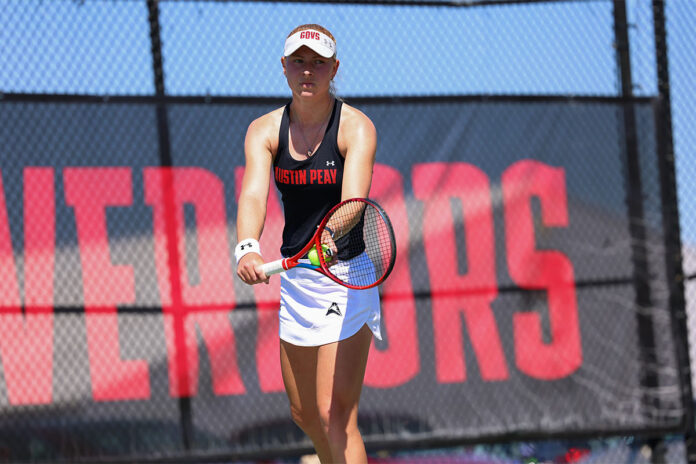 Austin Peay State University Women's Tennis graduate student Jana Leder. (Alex Allard, APSU Sports Information)