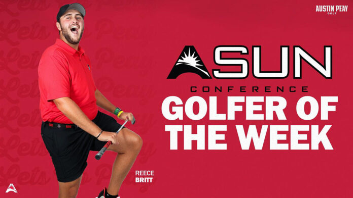 Austin Peay State University's Reece Britt becomes first Governor to earn ASUN Men’s Golfer of the Week honors. (APSU Sports Information)