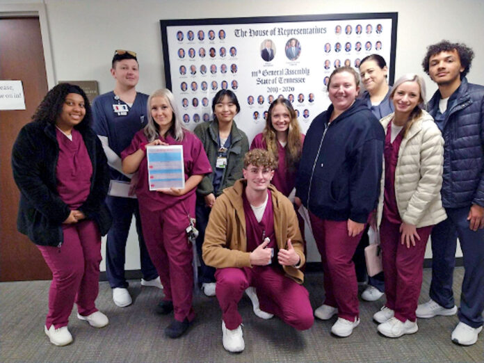 Austin Peay State University professor Dr. Jennifer Thompson and her students at the Tennessee House of Representatives. (APSU)