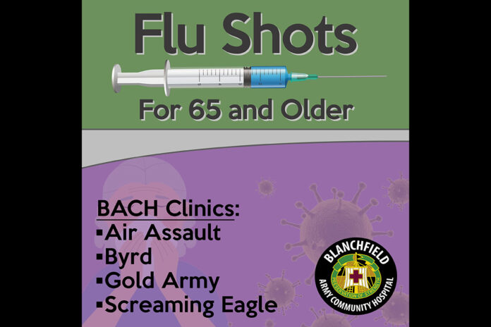 Blanchfield Army Community Hospital’s Patient Centered Medical Homes, including Air Assault, Byrd, Gold Army and Screaming Eagle Medical Homes, now offer the flu vaccine to their assigned patient population ages 65 and older. (BACH)