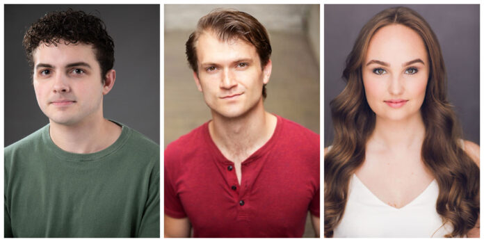 Bradley Oosterink (Brad), Travis Ulrich (Dr. Frank-N-Furter) and Kayla Brandt (Janet) star in The Rocky Horror Show at the Roxy Regional Theatre, October 12th-28th.