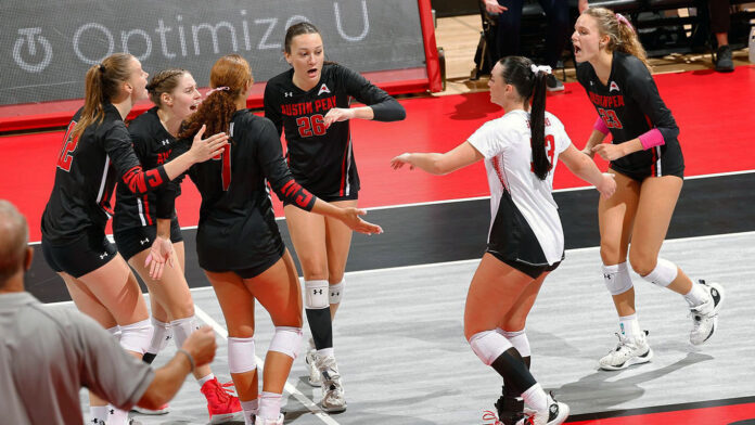 Austin Peay State Univeristy Volleyball Closes 2023 Season Against Central Arkansas and North Alabama. (Robert Smith, APSU Sports Information)