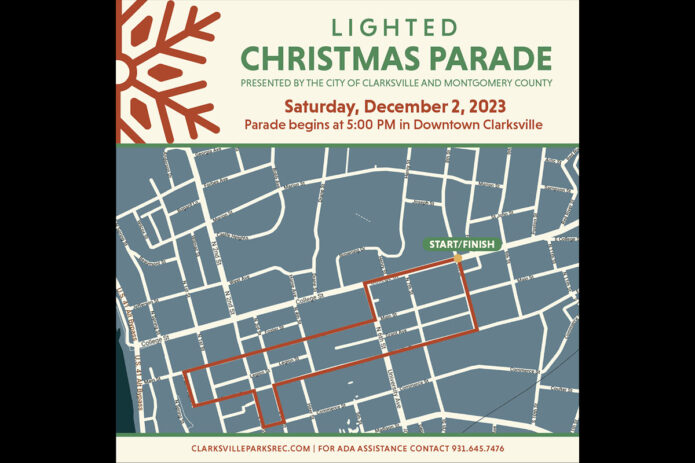 2023 Clarksville Light Christmas Parade Route