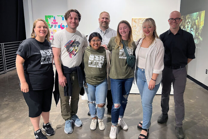 Austin Peay State University Art + Design students with Dr. Tamara Smithers, Master Sgt. Christopher Sanderford and Professor Patrick Vincent. (APSU)