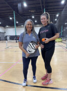 Annie Abrams, and Michelle Reese, local pickleball instructors