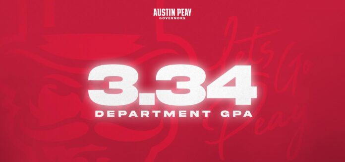 Austin Peay State University Athletes have 3.34 GPA in Fall Semester 2023. (APSU Sports Information)