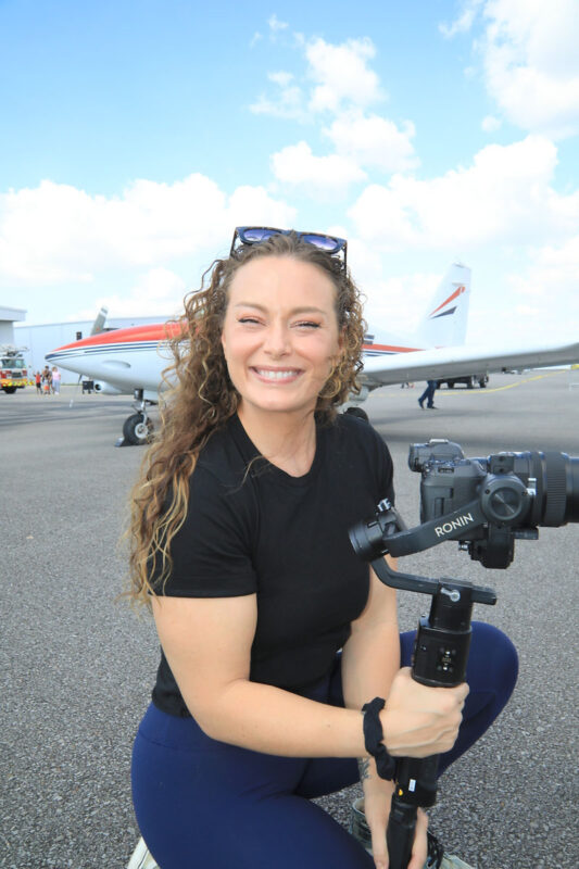 Sam Rowe of Millan Enterprises documenting all the action at Just Plane Fun Day