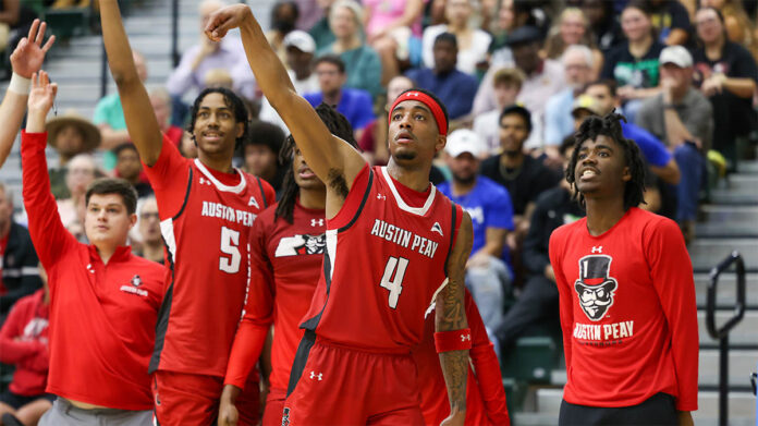Ja'Monta Black Scores 21, DeMarcus Sharp Tallies Double-Double in One-Point Loss at Stetson. (Robert Smith, APSU Sports Information)