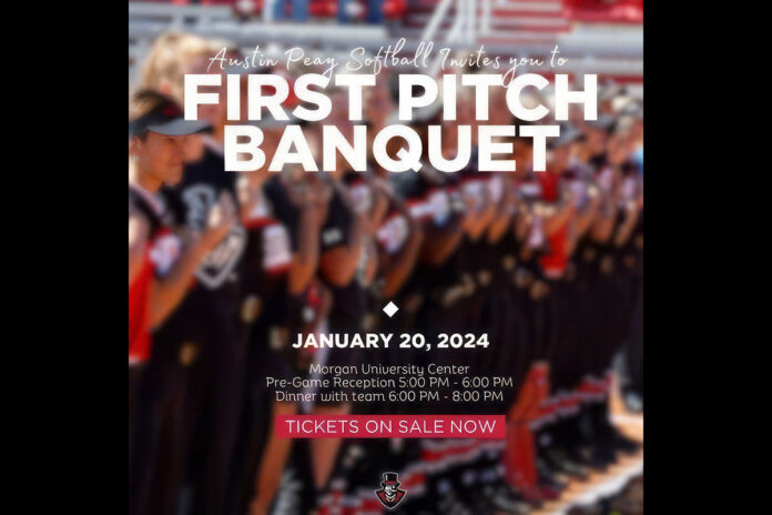 Austin Peay State University Softball's 2024 First Pitch Banquet and Reception to be held January 20th. (APSU Sports Information)