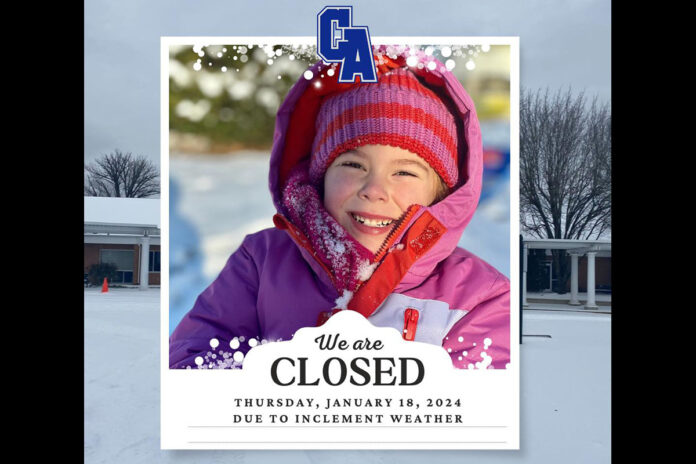 Clarksville Academy Closed January 18th, 2024 Due to Inclement Weather
