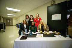 Graduate students from Austin Peay State University’s Master of Speech-Language Pathology (MSLP) program welcome community members to the CCC-ICAP’s closing photo exhibition. (Jaylon Gonzales, APSU Student)